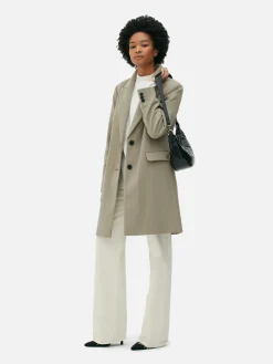 Mujer Primark Abrigos Y Chaquetas|Abrigo Con Botonadura Sencilla