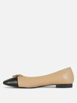 Mujer Primark Zapatos Planos|Bailarinas Con Puntera En Contraste