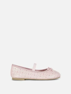 Niños Primark Zapatos Planos|Bailarinas Con Purpurina Cortadas A Láser