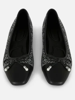 Mujer Primark Zapatos Planos|Bailarinas De Bouclé Con Puntera En Contraste