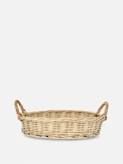 Primark Menaje|Bandeja De Mimbre Redonda Con Asas