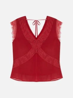 Mujer Primark Moda Gótica|Tops Y Camisetas|Blusa Con Encaje Beetlejuice X Colleen Atwood