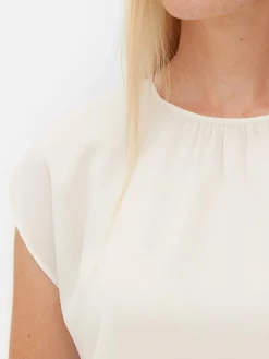 Mujer Primark Camisas Y Blusas|Blusa De Mangas Casquillo Con Cuello Fruncido