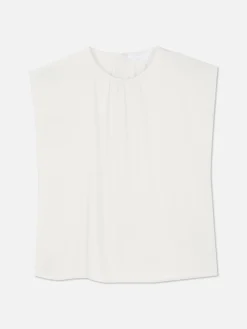 Mujer Primark Camisas Y Blusas|Blusa De Mangas Casquillo Con Cuello Fruncido