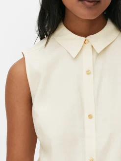 Mujer Primark Camisas Y Blusas|Blusa Sin Mangas Con Botones