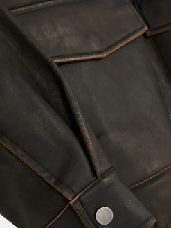 Mujer Primark Abrigos Y Chaquetas|Bómber De Piel Sintética Desgastada De Rita Ora