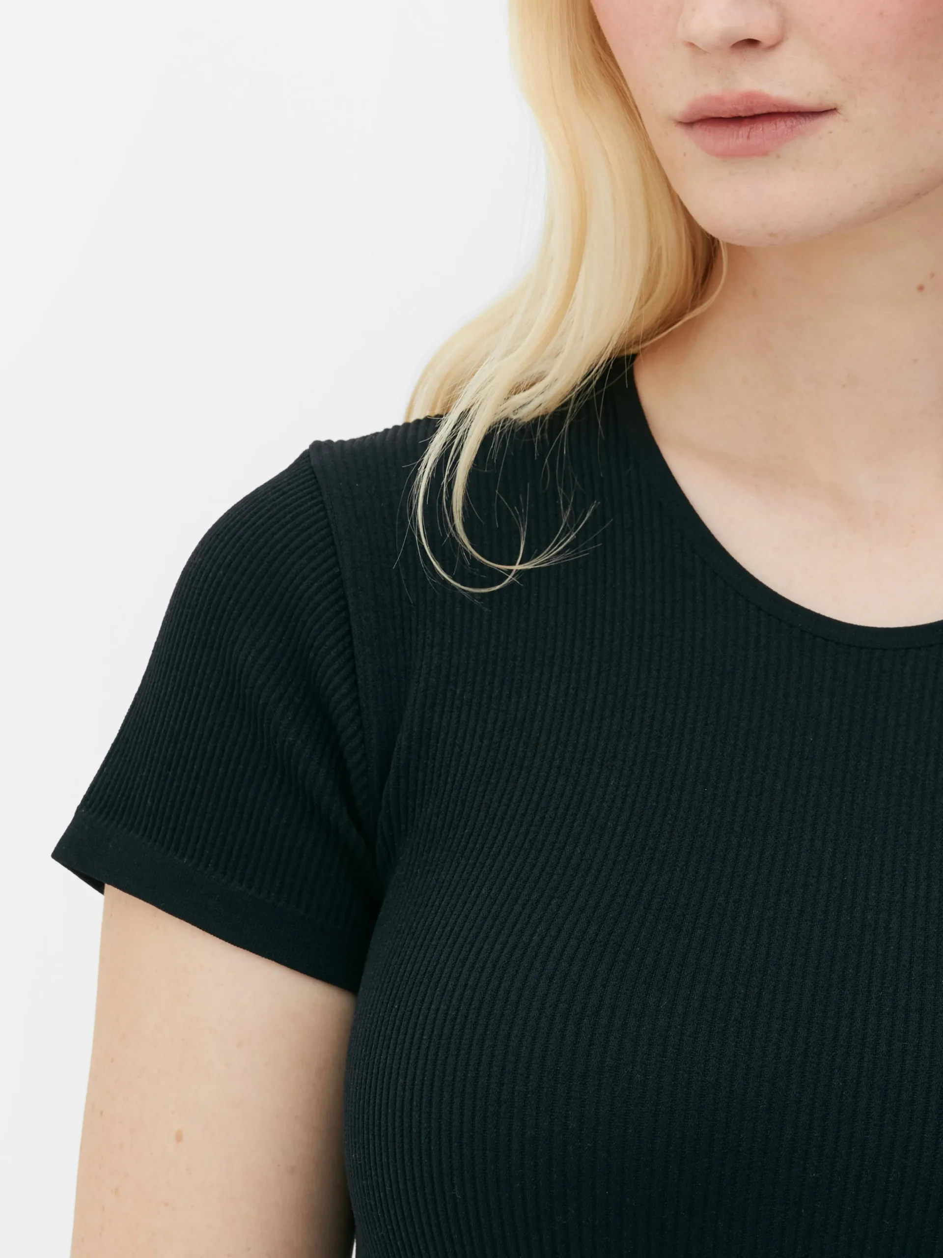 Mujer Primark Tops Y Camisetas|Body Estilo Camiseta Acanalado Sin Costuras