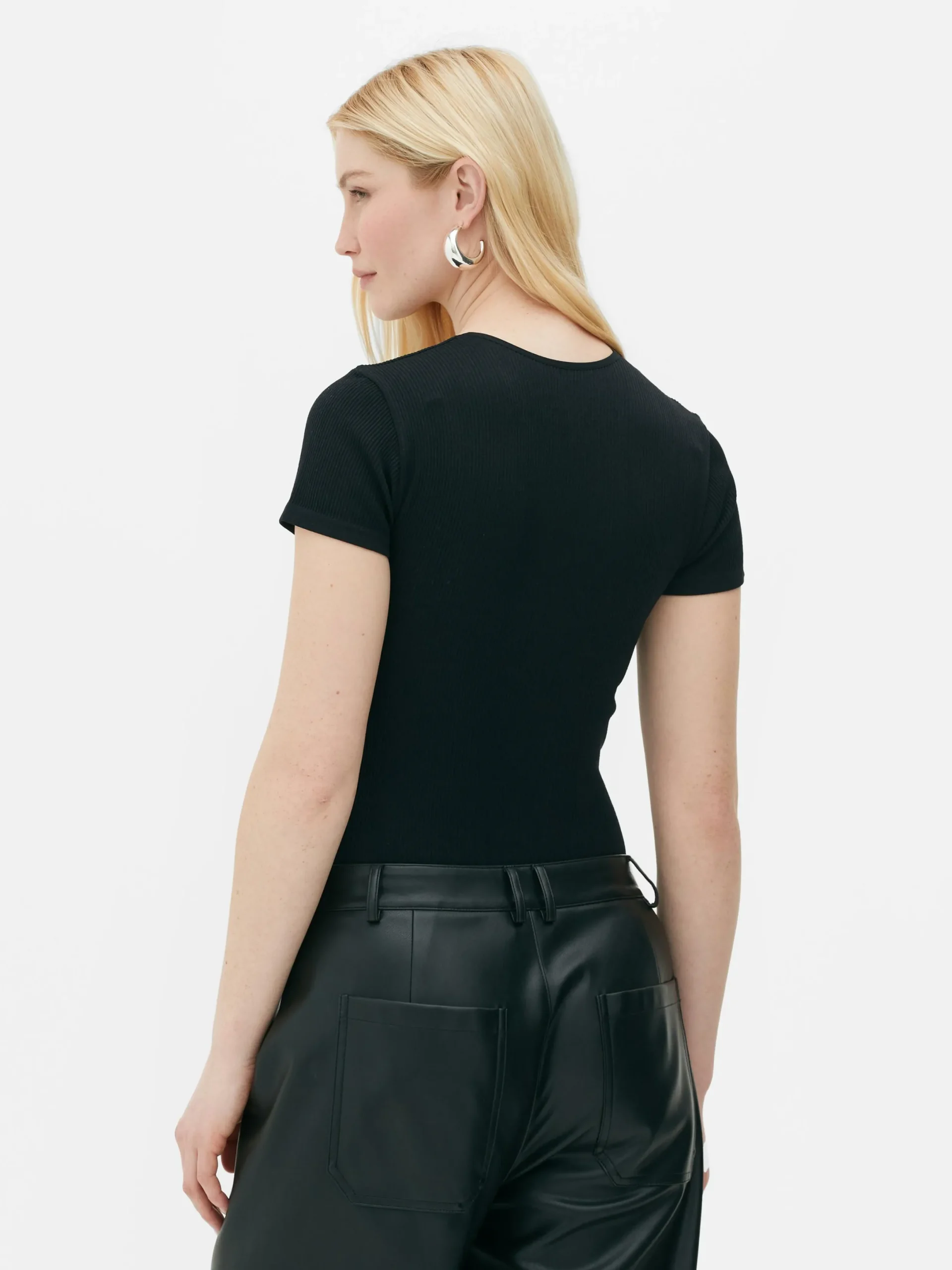 Mujer Primark Tops Y Camisetas|Body Estilo Camiseta Acanalado Sin Costuras