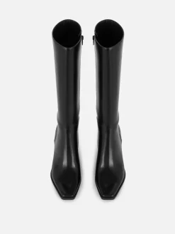 Mujer Primark Botas|Botas De Piel Sintética Hasta La Rodilla Con Tacón