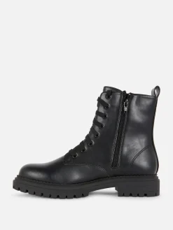 Mujer Primark Botas|Botas Moteras Con Cordones