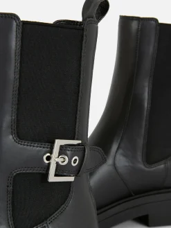 Mujer Primark Botas|Botines Chelsea De Piel Sintética Con Punta Cuadrada