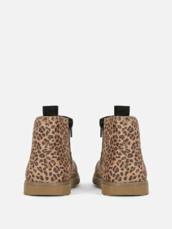 Niños Primark Botas Y Botas De Agua|Botines De Leopardo Con Cremallera