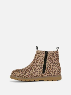 Niños Primark Botas Y Botas De Agua|Botines De Leopardo Con Cremallera