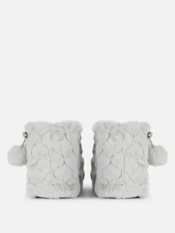 Mujer Primark Zapatillas De Estar En Casa|Botines De Pelo Con Pompones