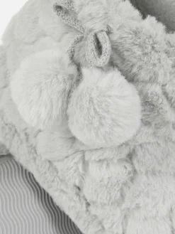 Mujer Primark Zapatillas De Estar En Casa|Botines De Pelo Con Pompones