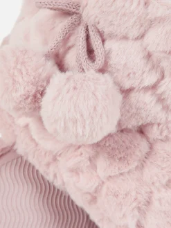 Mujer Primark Zapatillas De Estar En Casa|Botines De Pelo Con Pompones