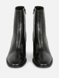 Mujer Primark Botas|Botines De Tacón De Piel De Cocodrilo Sintética
