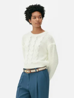 Mujer Primark Jerseys Y Cárdigans|Cable Knit Dropped Shoulder Jumper