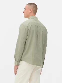 Hombre Primark Camisas|Camisa De Jacquard Con Manga Larga