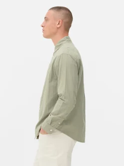 Hombre Primark Camisas|Camisa De Jacquard Con Manga Larga