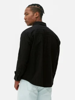 Hombre Primark Camisas|Camisa De Jacquard Con Manga Larga