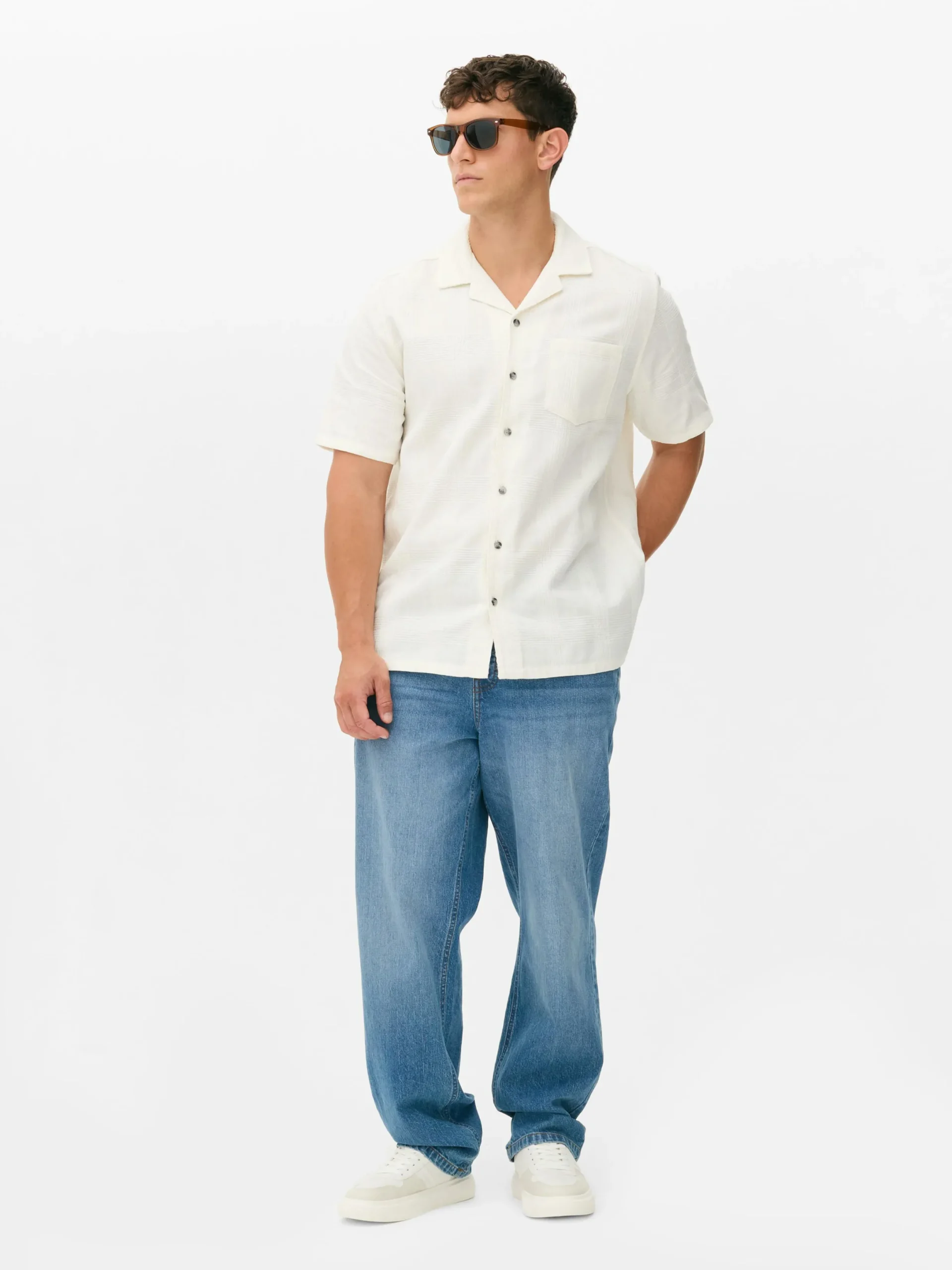 Hombre Primark Camisas|Camisa De Manga Corta Con Botones