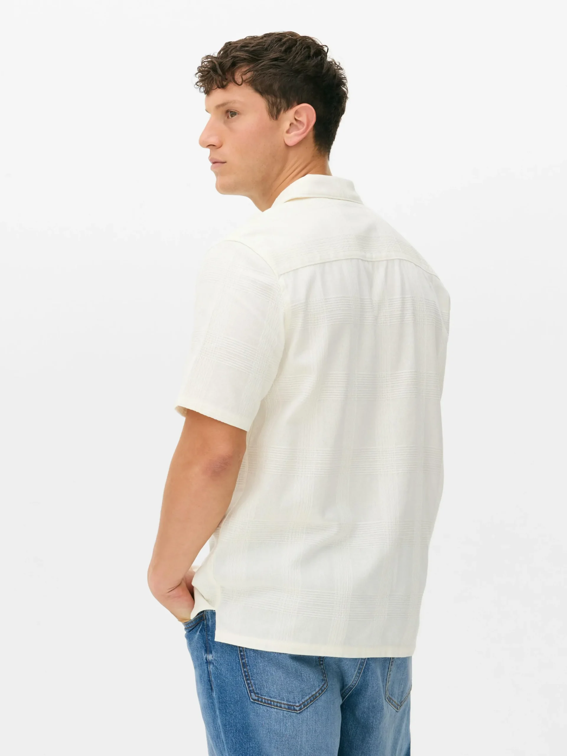 Hombre Primark Camisas|Camisa De Manga Corta Con Botones