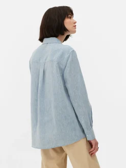 Mujer Primark Camisas Y Blusas|Camisa De Manga Larga De Cambray