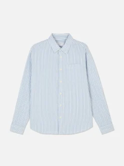 Hombre Primark Camisas|Camisa De Manga Larga De Jacquard A Rayas