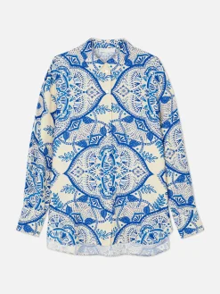 Mujer Primark Camisas Y Blusas|Camisa De Manga Larga Floral Abstracta