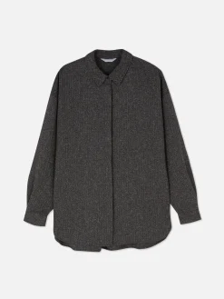 Mujer Primark Camisas Y Blusas|Camisa De Manga Larga Jaspeada De The Edit