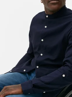 Hombre Primark Camisas|Camisa De Mangas Enrolladas Con Botones