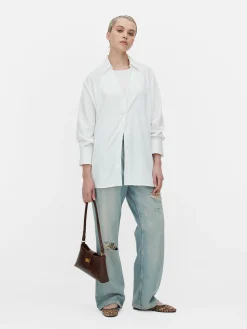 Mujer Primark Camisas Y Blusas|Camisa De Popelina De Corte Oversize