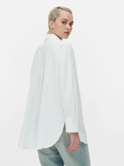 Mujer Primark Camisas Y Blusas|Camisa De Popelina De Corte Oversize