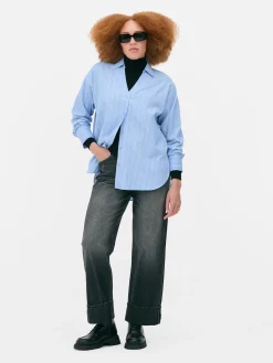 Mujer Primark Camisas Y Blusas|Camisa De Popelina De Corte Oversize