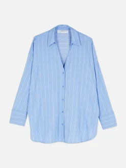 Mujer Primark Camisas Y Blusas|Camisa De Popelina De Corte Oversize