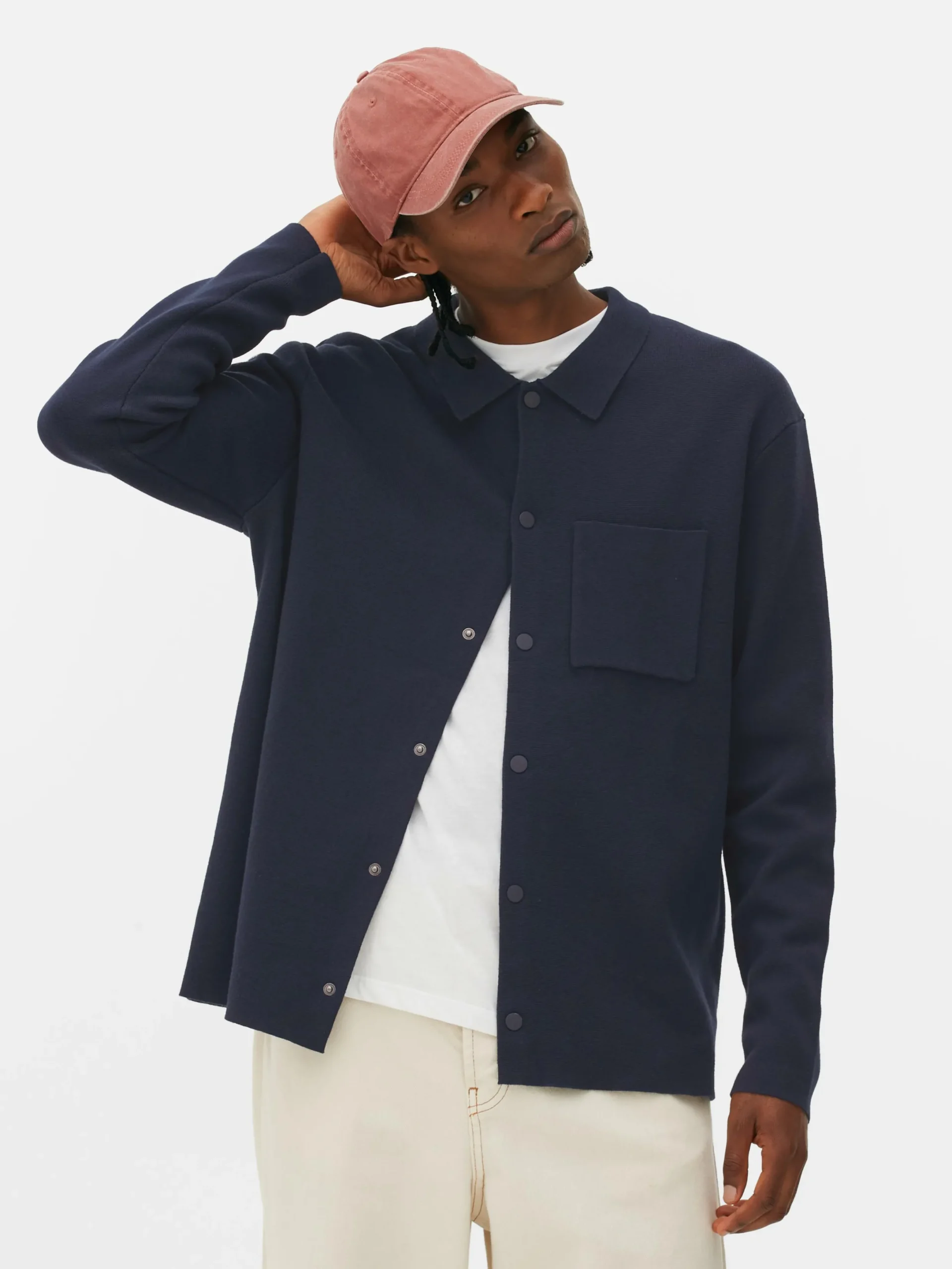 Hombre Primark Camisas|Camisa De Punto Con Corchetes