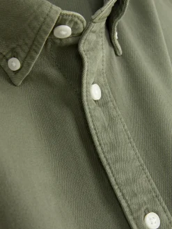 Hombre Primark Camisas|Camisa De Sarga De Algodón De Manga Larga