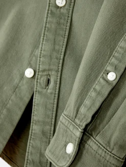 Hombre Primark Camisas|Camisa De Sarga De Algodón De Manga Larga