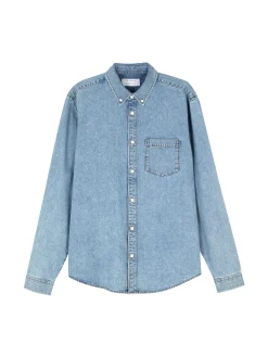 Hombre Primark Camisas|Camisa De Sarga De Algodón De Manga Larga