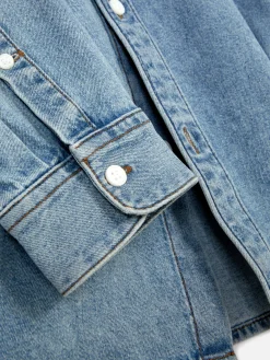 Hombre Primark Camisas|Camisa De Sarga De Algodón De Manga Larga