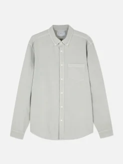 Hombre Primark Camisas|Camisa De Sarga De Algodón De Manga Larga