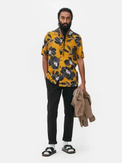 Hombre Primark Camisas|Camisa Floral De Manga Corta