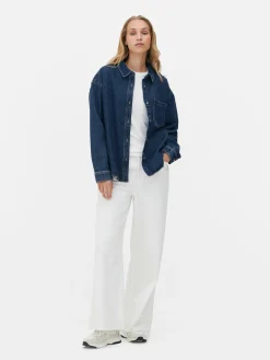 Mujer Primark Tejido Vaquero|Camisas Y Blusas|Camisa Vaquera De Corte Holgado