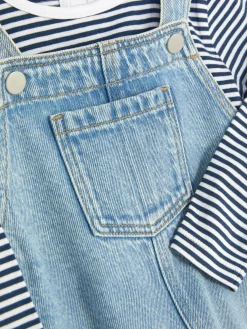 Primark Conjuntos Y Sets|Camiseta A Rayas De Manga Larga Y Peto Vaquero