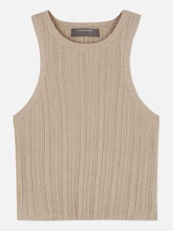 Mujer Primark Tops Y Camisetas|Camiseta Con Espalda De Nadadora Acanalada