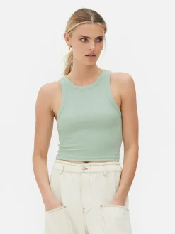 Mujer Primark Tops Y Camisetas|Camiseta Con Espalda De Nadadora Acanalada