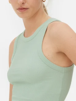 Mujer Primark Tops Y Camisetas|Camiseta Con Espalda De Nadadora Acanalada