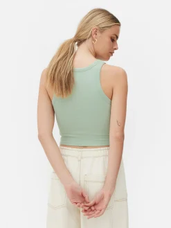 Mujer Primark Tops Y Camisetas|Camiseta Con Espalda De Nadadora Acanalada