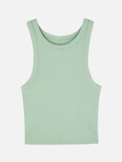 Mujer Primark Tops Y Camisetas|Camiseta Con Espalda De Nadadora Acanalada